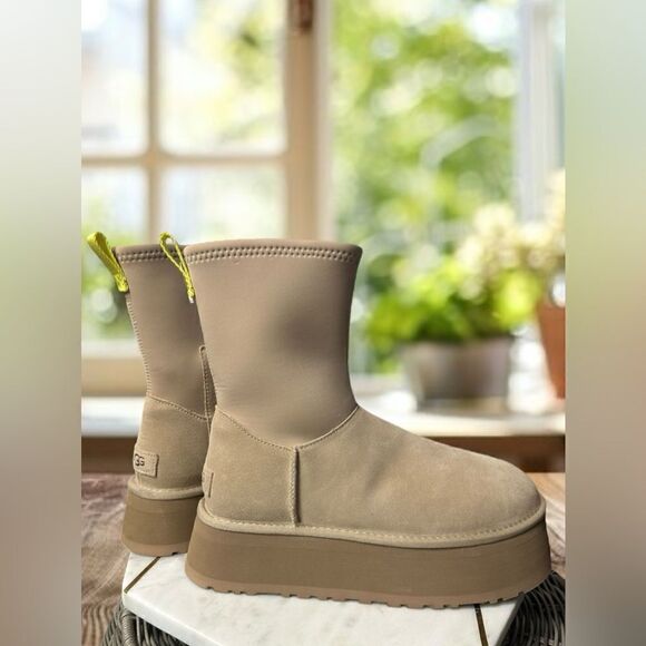 NEW UGG Women's Classic Dipper Sand Platform Shearling Suede Boots 1144031 SZ 9 - Picture 8 of 13